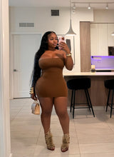Load image into Gallery viewer, HOURGLASS DRESS BROWN
