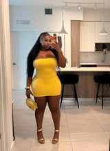 Load image into Gallery viewer, HOURGLASS DRESS - BUTTER YELLOW
